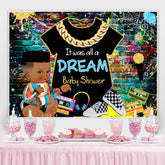 Lofaris Hip Hop Graffiti Wall A Dream Baby Shower Backdrop